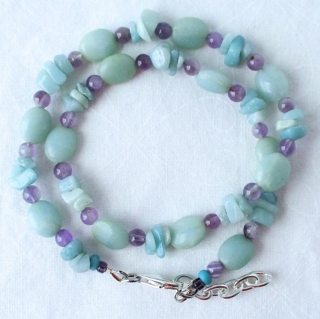 Amazonite Amethyst Wrap Bracelet - Juicybeads Jewelry