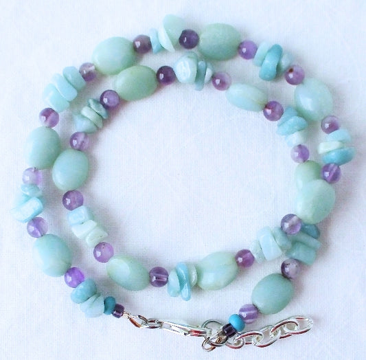 Amazonite Amethyst Wrap Bracelet - Juicybeads Jewelry