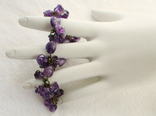 amethyst cluster chip bracelet - Juicybeads Jewelry