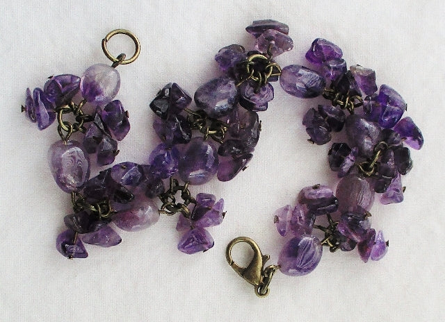 amethyst cluster chip bracelet - Juicybeads Jewelry