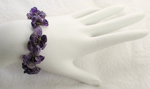 amethyst cluster chip bracelet - Juicybeads Jewelry