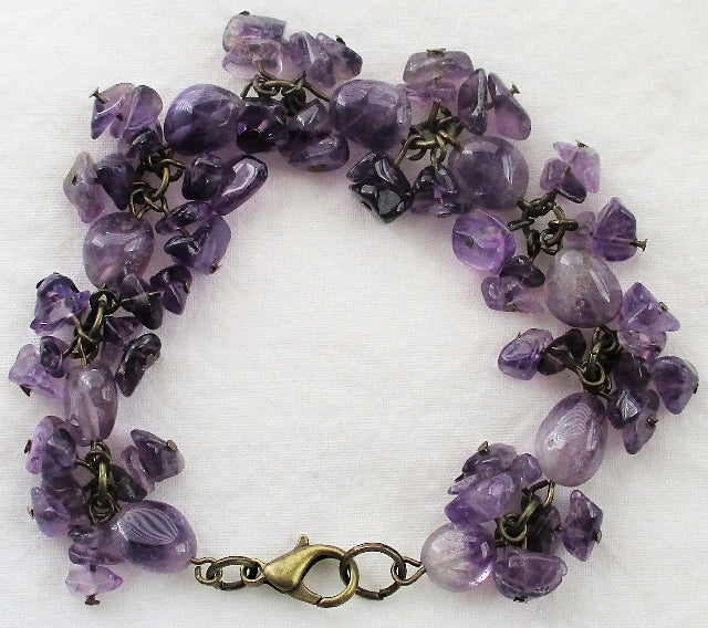 amethyst cluster chip bracelet - Juicybeads Jewelryamethyst cluster dangle earrings - Juicybeads Jewelry