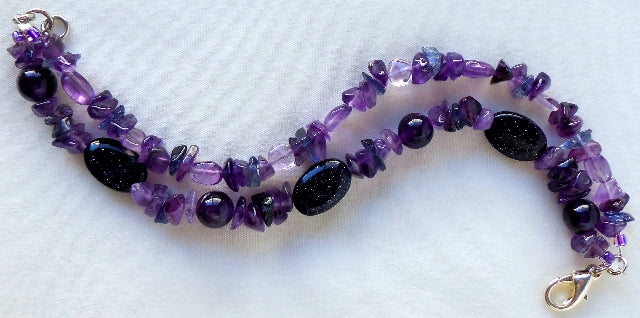 Amethyst Iolite Double Strand Bracelet - Juicybeads Jewelry