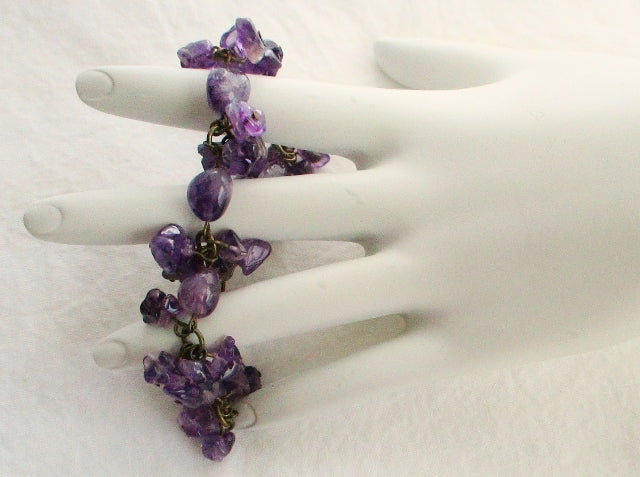 amethyst brass bracelet juicybeads jewelry