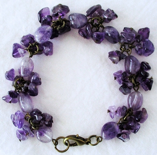 amethyst cluster bracelet - Juicybeads Jewelry 