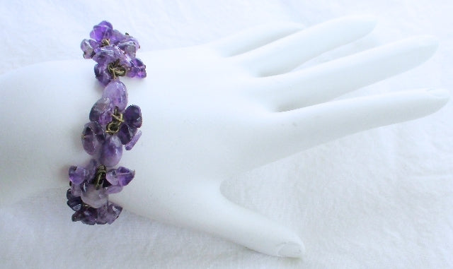 amethyst cluster bracelet - Juicybeads Jewelry 