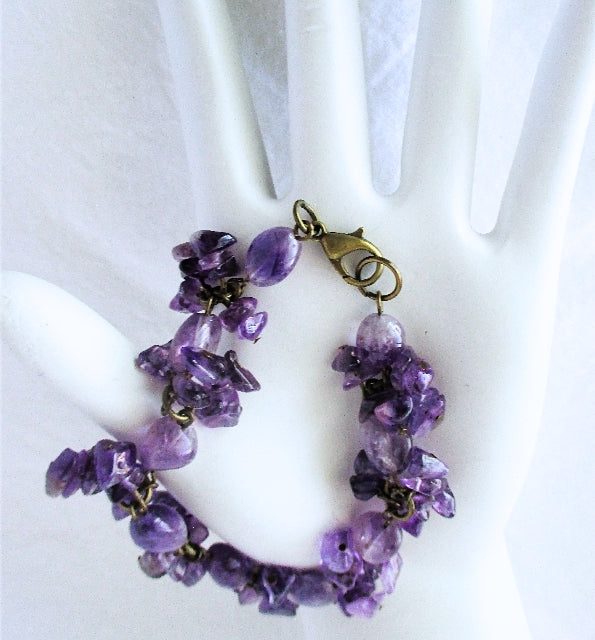 amethyst cluster bracelet - Juicybeads Jewelry 
