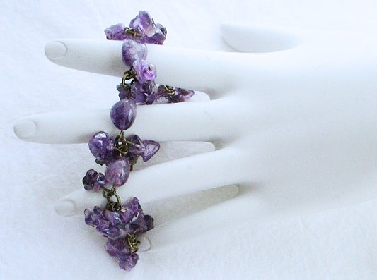 amethyst cluster bracelet - Juicybeads Jewelry 