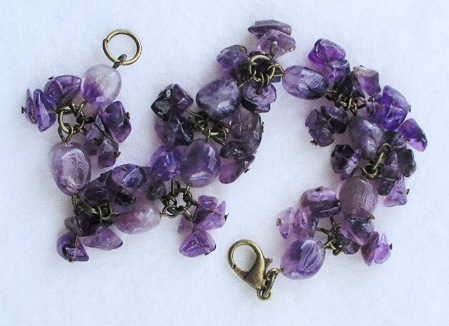 amethyst cluster bracelet - Juicybeads Jewelry 
