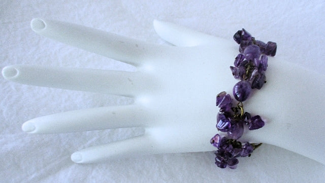 amethyst cluster bracelet - Juicybeads Jewelry 