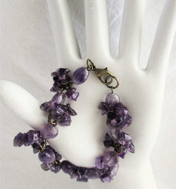 Amethyst Cluster Chip Bracelet