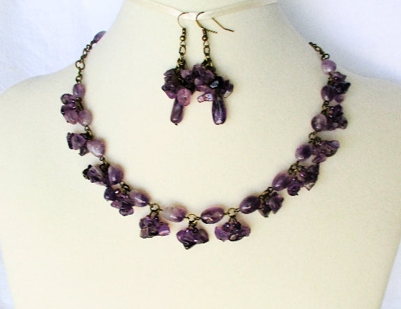 amethyst cluster chip bracelet - Juicybeads Jewelry