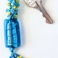 Aqua & Yellow Beaded Keychain - Juicybeads Jewelry