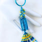 Aqua & Yellow Beaded Keychain - Juicybeads Jewelry