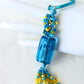 Aqua & Yellow Beaded Keychain - Juicybeads Jewelry