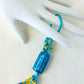 Aqua & Yellow Beaded Keychain - Juicybeads Jewelry