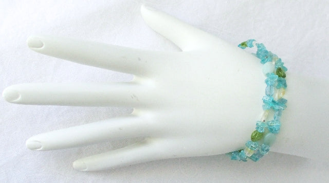 Aquamarine Wrap Bracelet - Juicybeads Jewelry