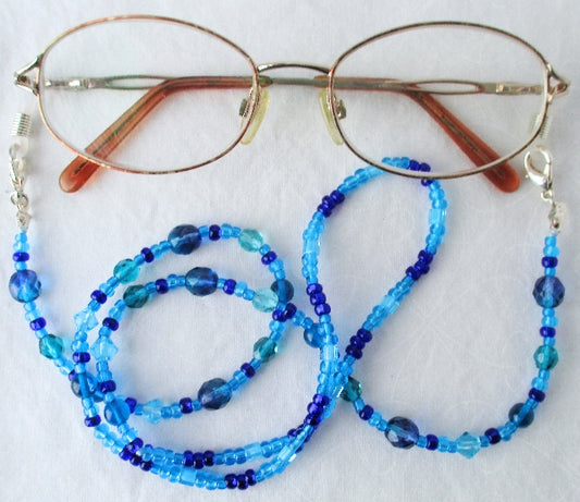 Blue Beaded Eyeglass Chain - Juicybeads Jewelry