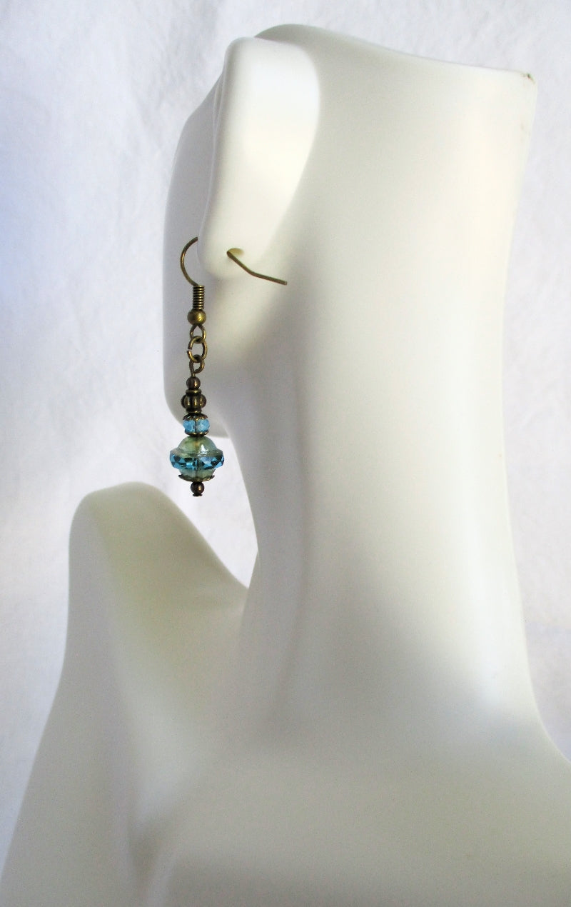 Beaded Light Blue Drop Earrings - Juicybeads Jewelry