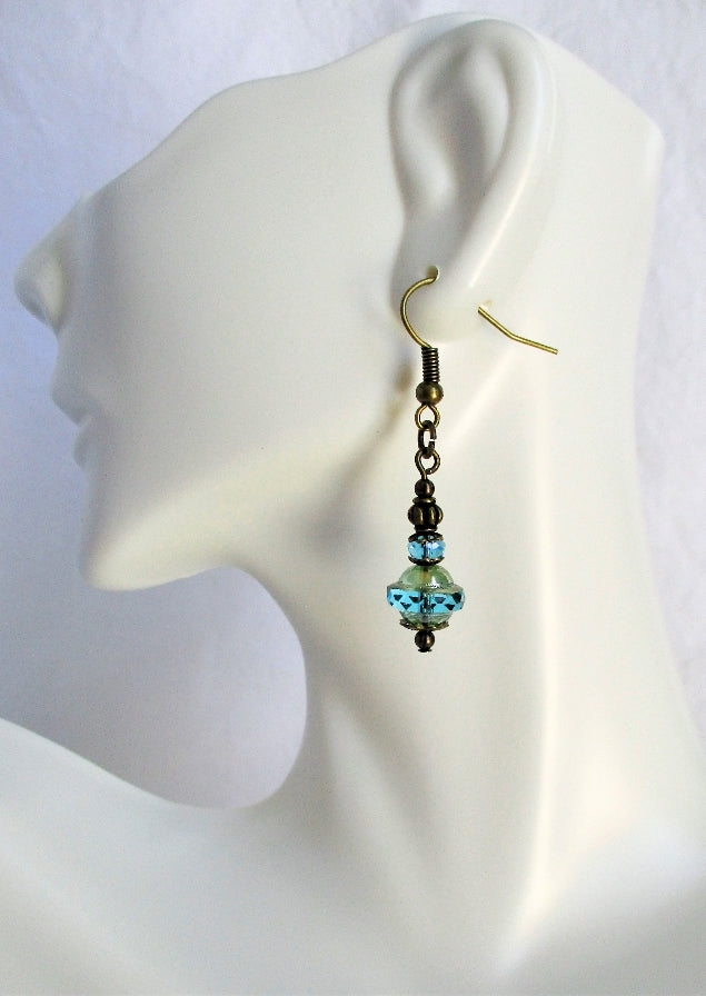 Beaded Light Blue Drop Earrings - Juicybeads Jewelry