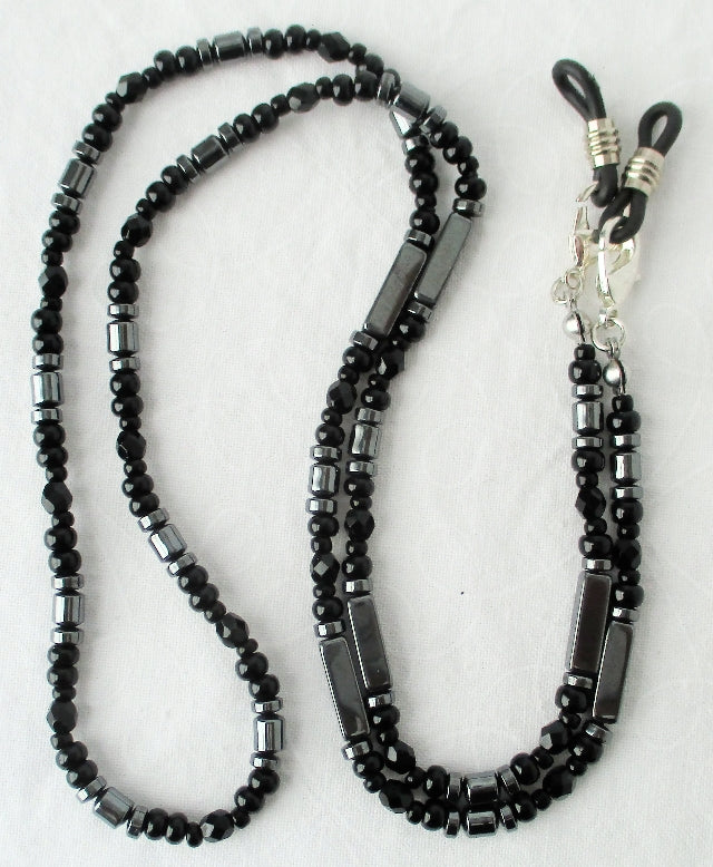 Black Beaded Eyeglass Chain - Juicybeads Jewelry