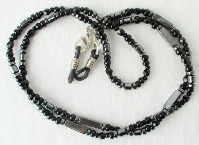 Black Beaded Eyeglass Chain - Juicybeads Jewelry