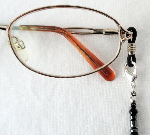 Black Beaded Eyeglass Chain - Juicybeads Jewelry