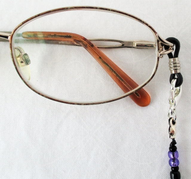 Black/Multicolor Beaded Eyeglass Chain - Juicybeads Jewelry
