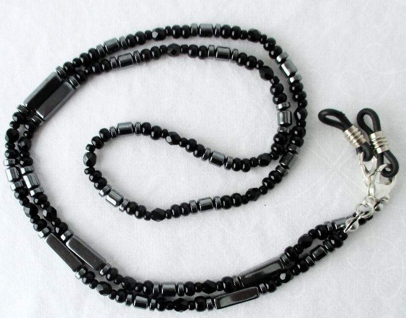 Black Beaded Eyeglass Chain - Juicybeads Jewelry