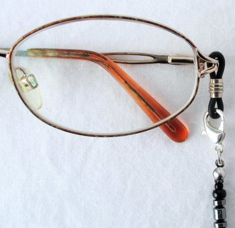 Black Beaded Eyeglass Chain - Juicybeads Jewelry