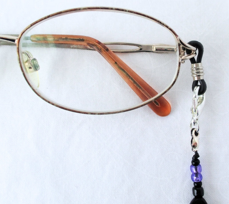 Black/Multicolor Beaded Eyeglass Chain - Juicybeads Jewelry