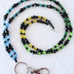 Black multicolor beaded lanyard Juicybeads Jewelry