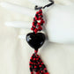 Black & Red Beaded Keychain - Juicybeads Jewelry
