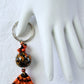 Black & Orange Beaded Keychain - Juicybeads Jewelry