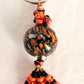 Black & Orange Beaded Keychain - Juicybeads Jewelry