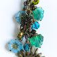 Blue Flowers Beaded Purse Charm - Juicybeads Jewelry