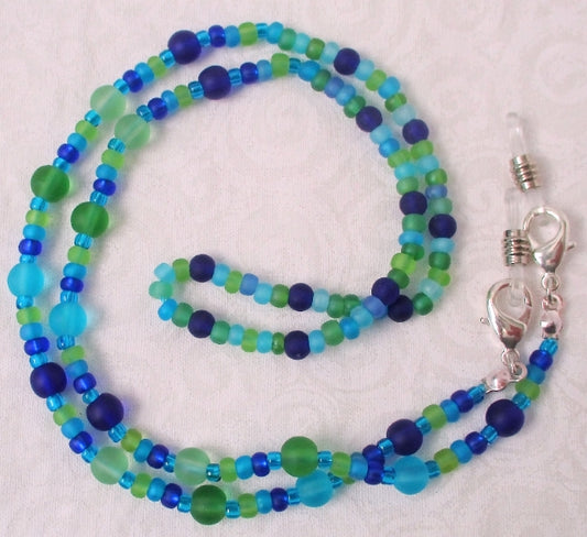 blue green beaded eyeglass chain juicybeads jewelry