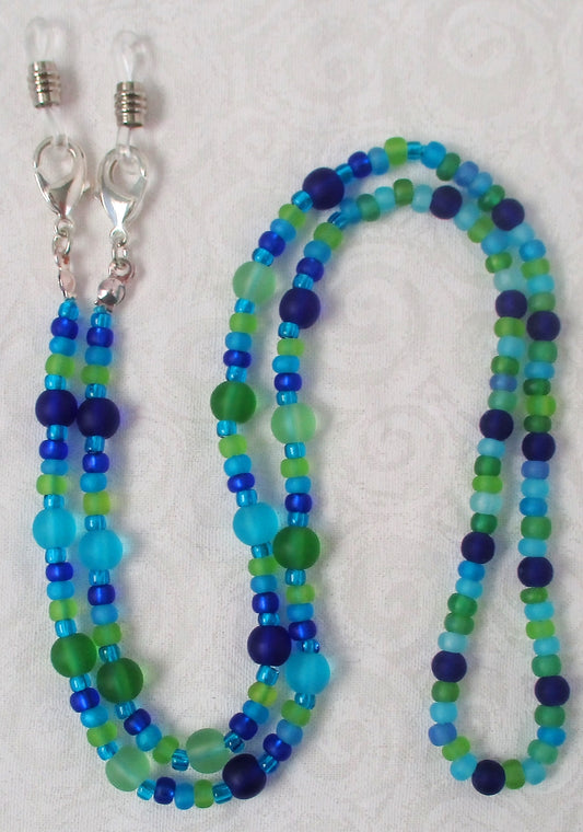 blue green beaded eyeglass chain juicybeads jewelry