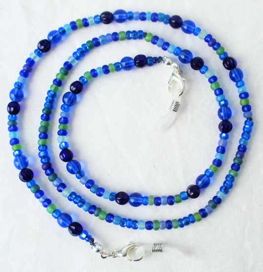 Blue & Green Beaded Eyeglass Chain - Juicybeads Jewelry