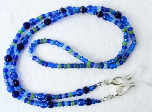Blue & Green Beaded Eyeglass Chain - Juicybeads Jewelry