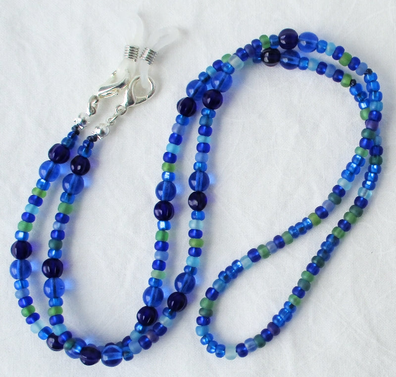 Blue & Green Beaded Eyeglass Chain - Juicybeads Jewelry