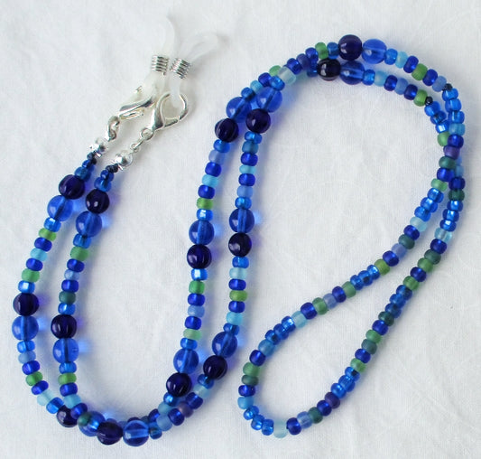 Blue & Green Beaded Eyeglass Chain - Juicybeads Jewelry