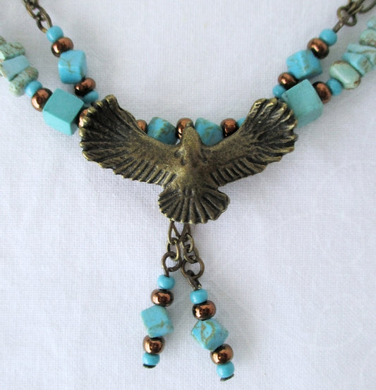 Blue Magnesite Chain Necklace - Juicybeads Jewelry