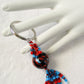 Blue & Red Beaded Keychain - Juicybeads Jewelry