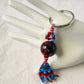 Blue & Red Beaded Keychain - Juicybeads Jewelry