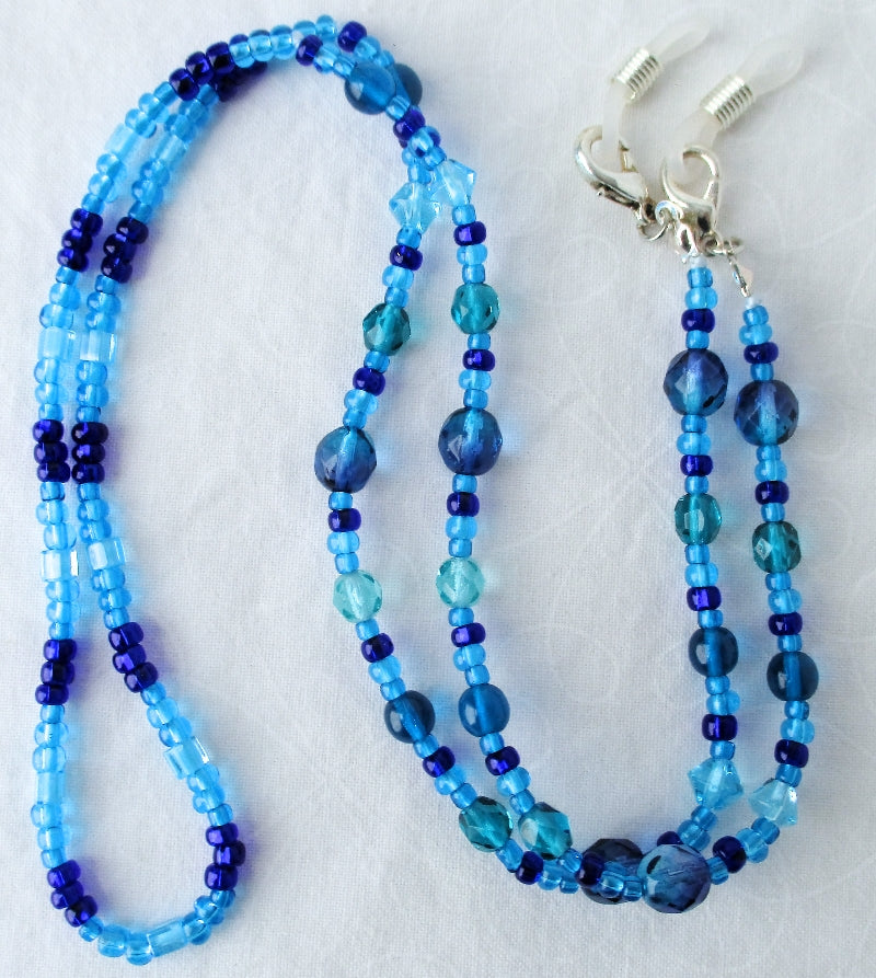 Blue Beaded Eyeglass Chain - Juicybeads Jewelry