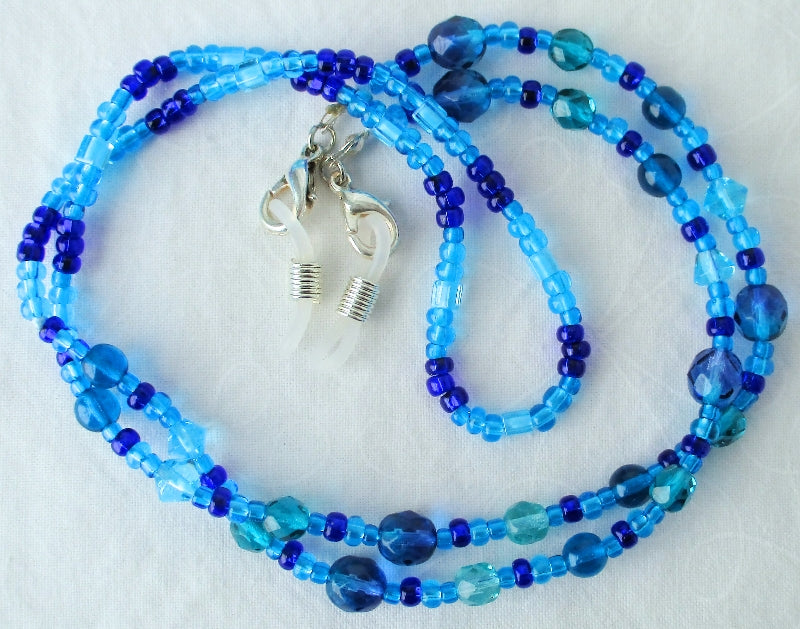 Blue Beaded Eyeglass Chain - Juicybeads Jewelry