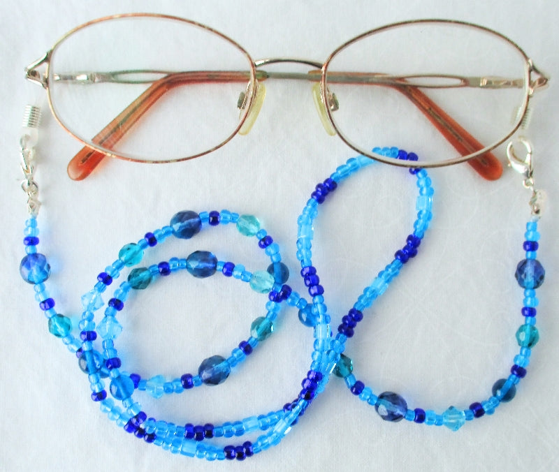 Blue Beaded Eyeglass Chain - Juicybeads Jewelry