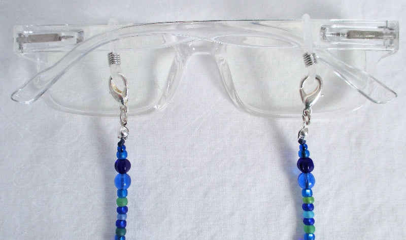 Blue & Green Beaded Eyeglass Chain - Juicybeads Jewelry