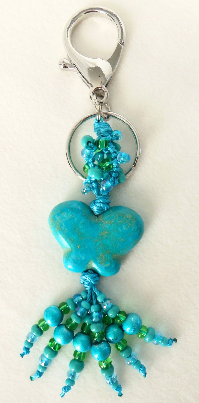 Blue & Green Butterfly Keychain - Juicybeads Jewelry